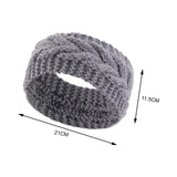 Maxbell Elastic Knitting Headband Headwear Thick Hair Bands for Girls Women Workout Gray