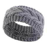 Maxbell Elastic Knitting Headband Headwear Thick Hair Bands for Girls Women Workout Gray