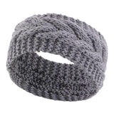 Maxbell Elastic Knitting Headband Headwear Thick Hair Bands for Girls Women Workout Gray
