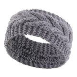 Maxbell Elastic Knitting Headband Headwear Thick Hair Bands for Girls Women Workout Gray