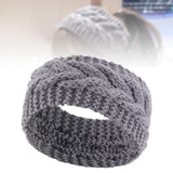 Maxbell Elastic Knitting Headband Headwear Thick Hair Bands for Girls Women Workout Gray