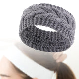 Maxbell Elastic Knitting Headband Headwear Thick Hair Bands for Girls Women Workout Gray