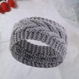 Maxbell Elastic Knitting Headband Headwear Thick Hair Bands for Girls Women Workout Gray