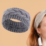Maxbell Elastic Knitting Headband Headwear Thick Hair Bands for Girls Women Workout Gray