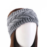 Maxbell Elastic Knitting Headband Headwear Thick Hair Bands for Girls Women Workout Gray