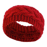 Maxbell Elastic Knitting Headband Headwear Thick Hair Bands for Girls Women Workout Red