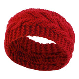 Maxbell Elastic Knitting Headband Headwear Thick Hair Bands for Girls Women Workout Red