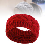 Maxbell Elastic Knitting Headband Headwear Thick Hair Bands for Girls Women Workout Red
