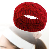 Maxbell Elastic Knitting Headband Headwear Thick Hair Bands for Girls Women Workout Red