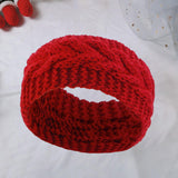 Maxbell Elastic Knitting Headband Headwear Thick Hair Bands for Girls Women Workout Red