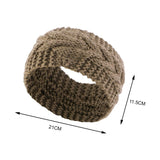 Maxbell Elastic Knitting Headband Headwear Thick Hair Bands for Girls Women Workout Brown