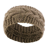 Maxbell Elastic Knitting Headband Headwear Thick Hair Bands for Girls Women Workout Brown