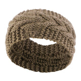 Maxbell Elastic Knitting Headband Headwear Thick Hair Bands for Girls Women Workout Brown
