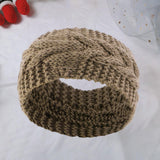 Maxbell Elastic Knitting Headband Headwear Thick Hair Bands for Girls Women Workout Brown
