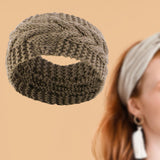 Maxbell Elastic Knitting Headband Headwear Thick Hair Bands for Girls Women Workout Brown