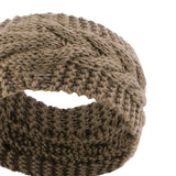 Maxbell Elastic Knitting Headband Headwear Thick Hair Bands for Girls Women Workout Brown