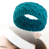 Maxbell Elastic Knitting Headband Headwear Thick Hair Bands for Girls Women Workout Blue
