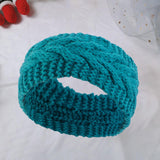 Maxbell Elastic Knitting Headband Headwear Thick Hair Bands for Girls Women Workout Blue