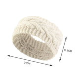 Maxbell Elastic Knitting Headband Headwear Thick Hair Bands for Girls Women Workout Beige