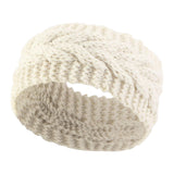 Maxbell Elastic Knitting Headband Headwear Thick Hair Bands for Girls Women Workout Beige