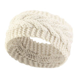 Maxbell Elastic Knitting Headband Headwear Thick Hair Bands for Girls Women Workout Beige