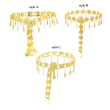 Maxbell Stylish Women Waist Chain Belt Decorative Waistband for Costume Dress Outfit Style A 105cmx8cm