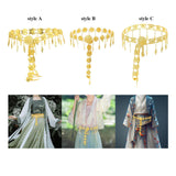Maxbell Stylish Women Waist Chain Belt Decorative Waistband for Costume Dress Outfit Style A 105cmx8cm