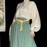 Maxbell Stylish Women Waist Chain Belt Decorative Waistband for Costume Dress Outfit Style A 105cmx8cm