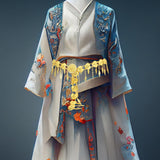 Maxbell Stylish Women Waist Chain Belt Decorative Waistband for Costume Dress Outfit Style A 105cmx8cm