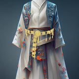 Maxbell Stylish Women Waist Chain Belt Decorative Waistband for Costume Dress Outfit Style C 105cmx8cm