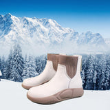 Maxbell Winter Snow Boots Insulated Ankle Boots Autumn Fashion for Walking Trail beige 37