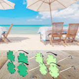 Maxbell Classic Sunglasses Photo Props Rimless Funny Accessories for Party Camping Three Leaves Dark Green