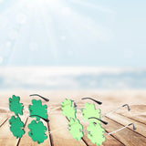 Maxbell Classic Sunglasses Photo Props Rimless Funny Accessories for Party Camping Three Leaves Dark Green