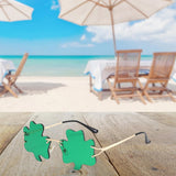 Maxbell Classic Sunglasses Photo Props Rimless Funny Accessories for Party Camping Three Leaves Dark Green