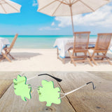 Maxbell Classic Sunglasses Photo Props Rimless Funny Accessories for Party Camping Three Leaves Light Green