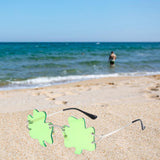 Maxbell Classic Sunglasses Photo Props Rimless Funny Accessories for Party Camping Three Leaves Light Green