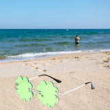 Maxbell Classic Sunglasses Photo Props Rimless Funny Accessories for Party Camping Four Leaf  Light Green