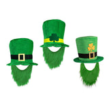 Maxbell ST Patricks day Hat for Adults W/ Beard Costume Rectangular