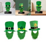 Maxbell ST Patricks day Hat for Adults W/ Beard Costume Rectangular