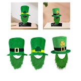 Maxbell ST Patricks day Hat for Adults W/ Beard Costume Rectangular