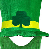 Maxbell ST Patricks day Hat for Adults W/ Beard Costume Green Leaf