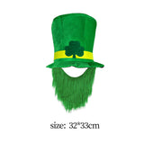 Maxbell ST Patricks day Hat for Adults W/ Beard Costume Green Leaf