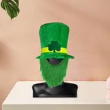 Maxbell ST Patricks day Hat for Adults W/ Beard Costume Green Leaf