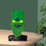 Maxbell ST Patricks day Hat for Adults W/ Beard Costume Green Leaf