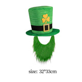 Maxbell ST Patricks day Hat for Adults W/ Beard Costume Yellow Leaf