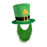 Maxbell ST Patricks day Hat for Adults W/ Beard Costume Yellow Leaf