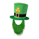 Maxbell ST Patricks day Hat for Adults W/ Beard Costume Yellow Leaf