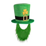 Maxbell ST Patricks day Hat for Adults W/ Beard Costume Yellow Leaf