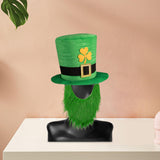 Maxbell ST Patricks day Hat for Adults W/ Beard Costume Yellow Leaf