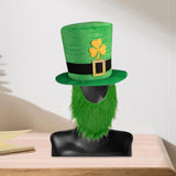 Maxbell ST Patricks day Hat for Adults W/ Beard Costume Yellow Leaf